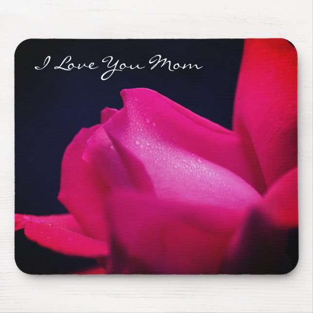 Mousepad Te Amo Mãe Red Rosebud Fllower (Frente)