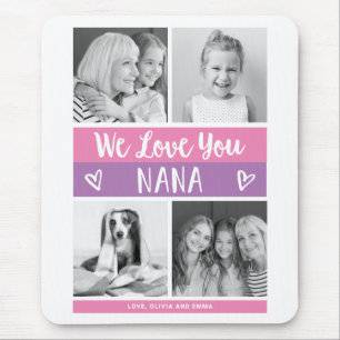 Mousepad Te Amo, Nana Grelha de Fotografias com Bloco de