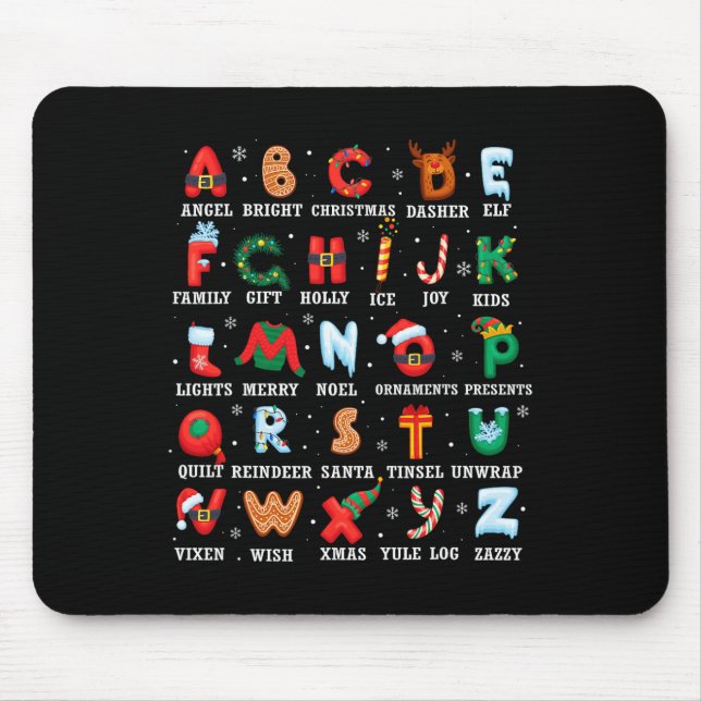 Mousepad Tea de pré-escola de Alfabet Kindergarten de Natal (Frente)