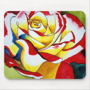 Mousepad Tea Rosa original da flor da aquarela