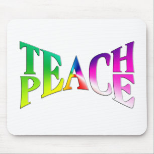 Mousepad TEACH PEACE Rainbow Graphic