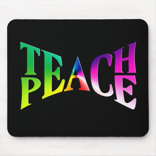 Mousepad TEACH PEACE Rainbow Graphic (Frente)