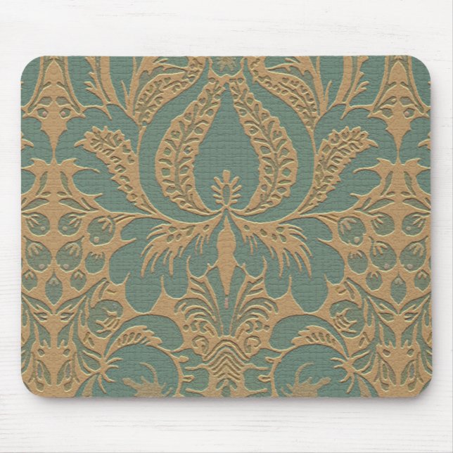 Mousepad Teal Beige Damask (Frente)
