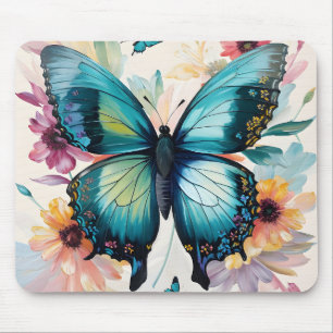 Mousepad Teal Butterfly Arte Colorida