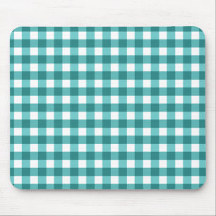 Mousepad Teal Gingham
