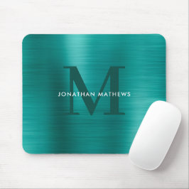Mousepad Teal Metálico Mínimo Elegante Brutado