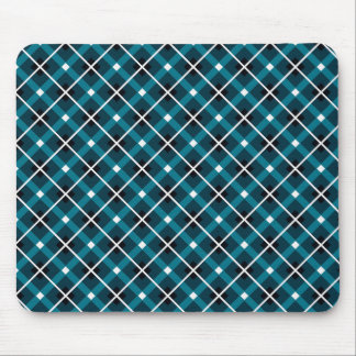 Mousepad Teal & Navy Geometric Grid Pattern