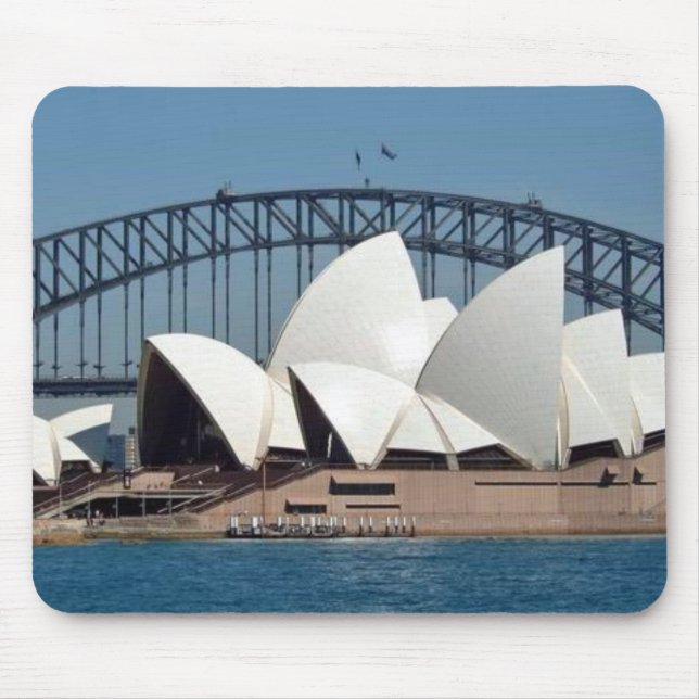 Mousepad Teatro da ópera de Sydney com fundo da ponte do (Frente)
