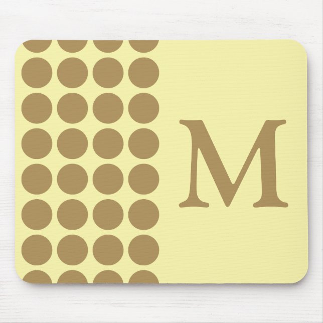 Mousepad Teca Creme Pontos Neutros com monograma (Frente)