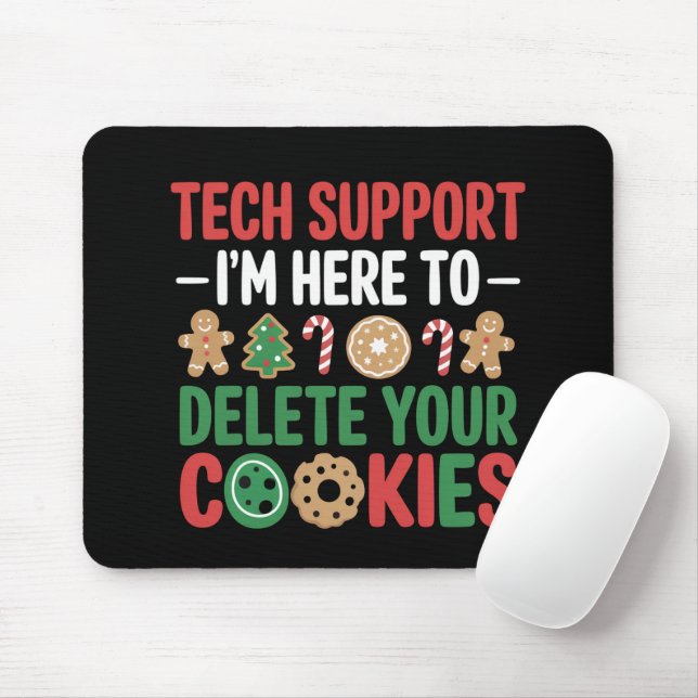 Mousepad Tech Support Christmas Cookies Funny Work  (Com mouse)
