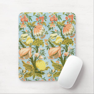 Mousepad Tecido de Damasco Clássico de Frutas Florais Barro