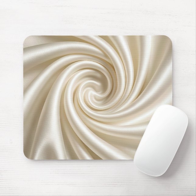 Mousepad Tecido de Seda Bege Abstrato Rodopiante (Com mouse)