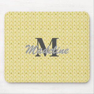 Mousepad Teclado de mouse de tricô amarelo personalizado