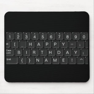 Mousepad "Teclado do feliz aniversario"