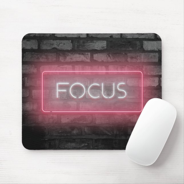 Mousepad Teclado do mouse com sinal de Neon rosa FOCAL (Com mouse)