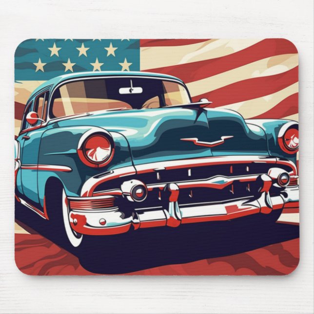 Mousepad teclado do mouse do carro vintage (Frente)