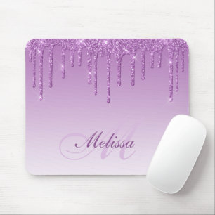 Mousepad teclado do rato com brilho roxo monograma