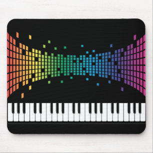 Mousepad Teclado instrumental para piano de música multicol