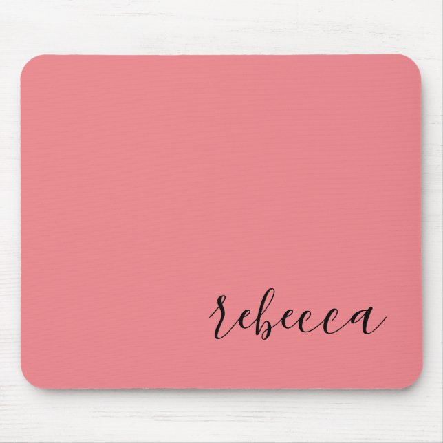 Mousepad Teclado moderno cor-de-rosa simples com nome simpl (Frente)