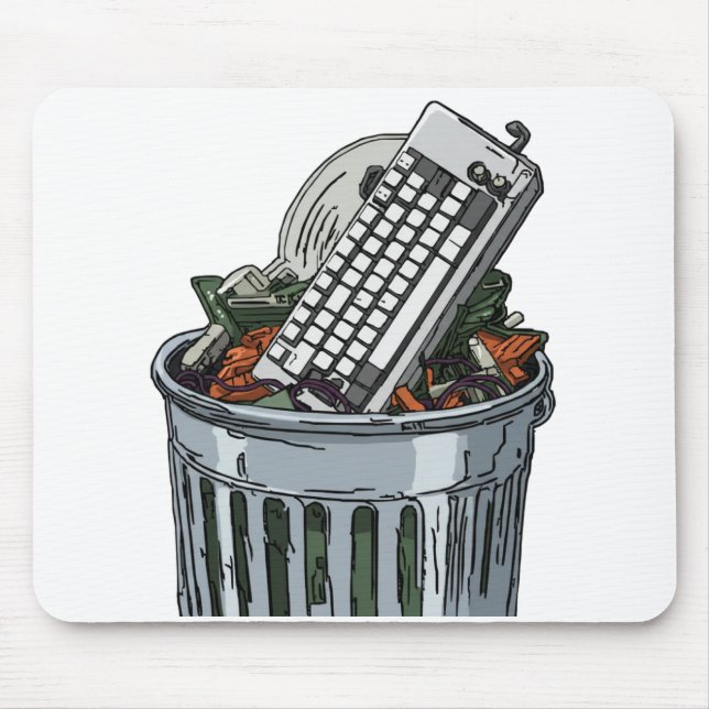 Mousepad Teclado na lixeira (Frente)
