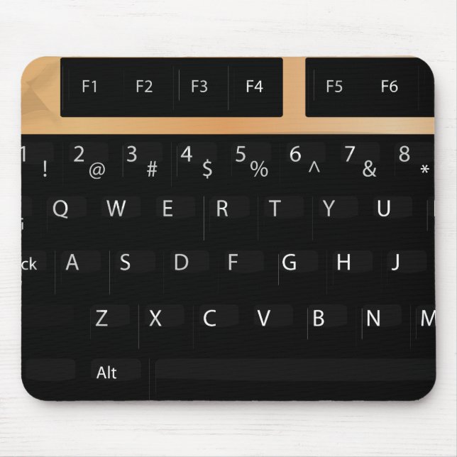 Mousepad Teclado - Ouro (Frente)