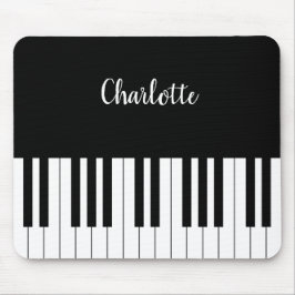 Mousepad Teclado Piano preto e branco simples