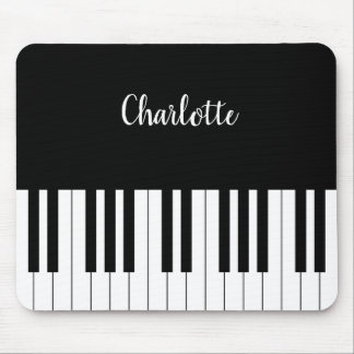 Mousepad Teclado Piano preto e branco simples