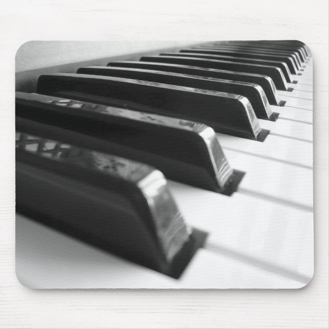 Mousepad Teclado - preto e branco (Frente)