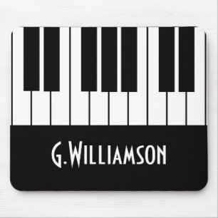 Mousepad Teclas Musical do Piano Adicione Seu Nome