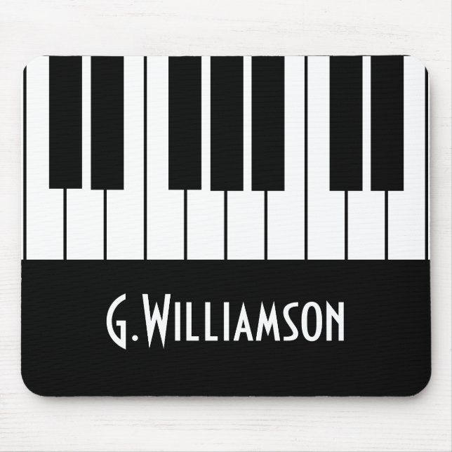 Mousepad Teclas Musical do Piano| Adicione Seu Nome (Frente)