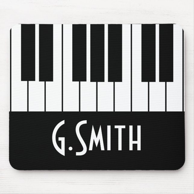 Mousepad Teclas Musical do Piano| Adicione Seu Nome (Frente)