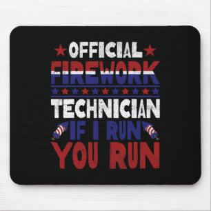 Mousepad Técnico De Bombeiros Em 4 De Julho Funny Usa Pyro-