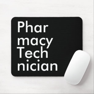 Mousepad Técnico de Farmácia Preto e Branco Tipografia Negr