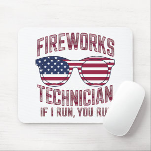 Mousepad Técnico de Fogos de Artifício 4 de Julho Engraçado