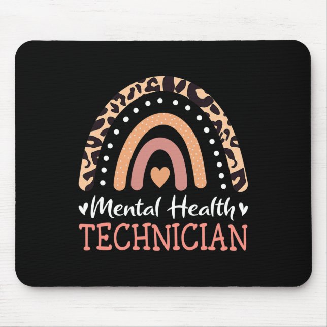 Mousepad Técnico de Saúde Leopardo Arco-íris  (Frente)