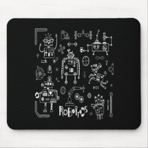 Mousepad Técnico Engenheiro de Robótica Engraçado Robô Vint