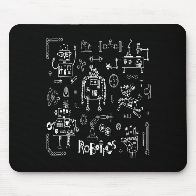 Mousepad Técnico Engenheiro de Robótica Engraçado Robô Vint (Frente)