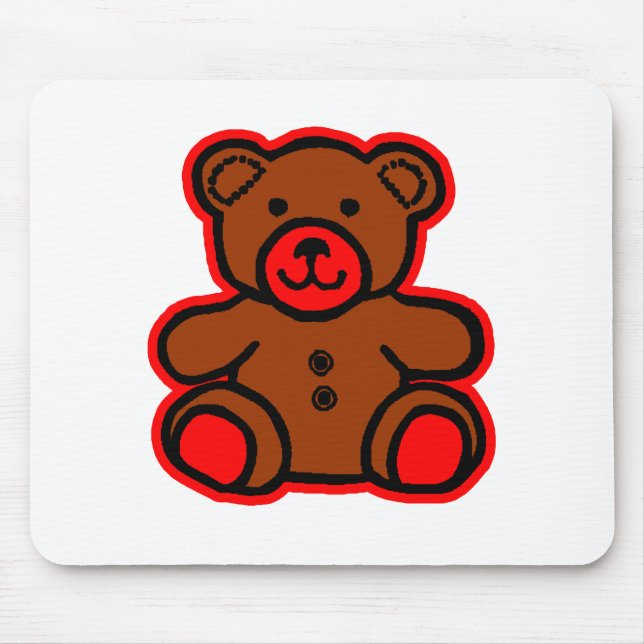 Mousepad Teddy Bear Red Brown O MUSEU Zazzle Dons (Frente)