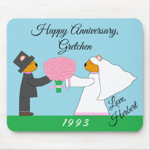 Mousepad Teddy Bears Casando-se: Aniversário