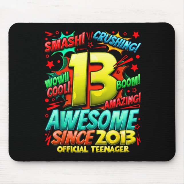 Mousepad Teenager 13 Year Old Boys 13th Birthday Boy  (Frente)