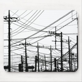 Mousepad Telefone antigo e linhas de alimentação