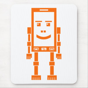 Mousepad Telefone de Robo - laranja no branco