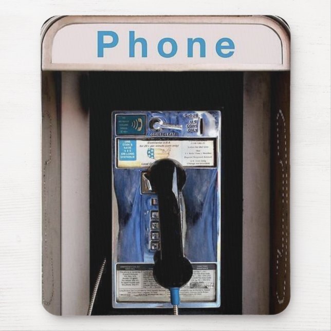 Mousepad Telefone Público de Nova York, Cabine Telefônica R (Frente)