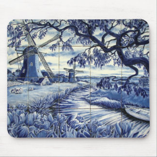 Mousepad Telha de Delft com moinho de vento
