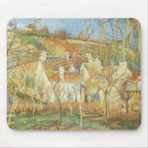 Mousepad Telhados vermelhos, canto de uma vila, inverno de
