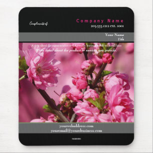 Mousepad Tema da árvore de cereja rosa do Bloco de Moviment