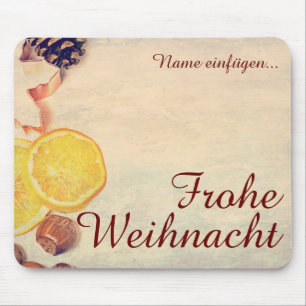 Mousepad Tema de Natal com Frutas em Visual Vintage Pastel