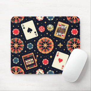 Mousepad tema de padrão de cassino em preto