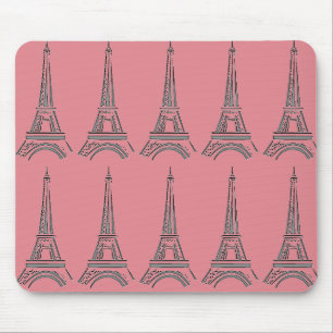 Mousepad Tema de Paris Rosa Mouse Torre Eiffel Francês