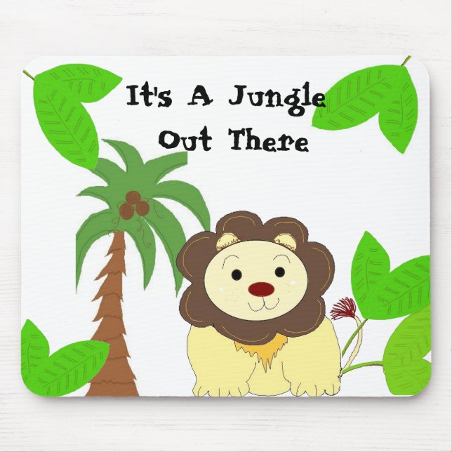 Mousepad Tema de Selva Leão Legal (Frente)